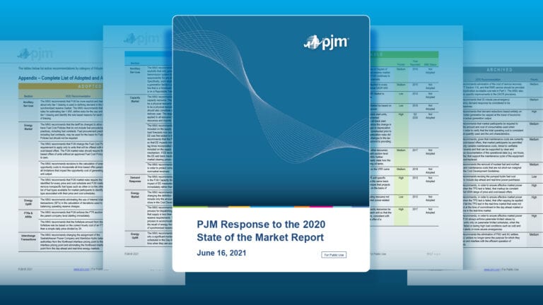 PJM Publishes Response to 2020 State of the Market Report
